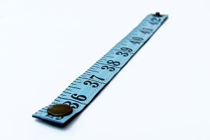 blue upcycled measuring tape bracelets sewn handmade upcycled recycled repurposed