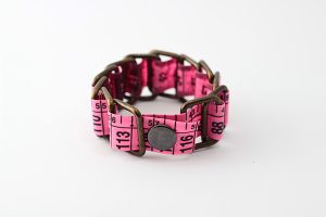 measuring tape bracelet upcycled reclaimed repurposed handmade intertwined metal chains