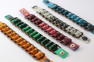 measuring tape bracelets upcycled reclaimed repurposed handmade intertwined metal