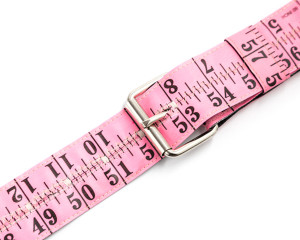 Fluorescent pink tape measure buckle belt recycling recycled upcycled reclaimed repurposed