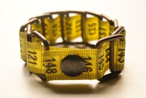 measuring tape bracelet upcycled reclaimed repurposed handmade intertwined metal chains
